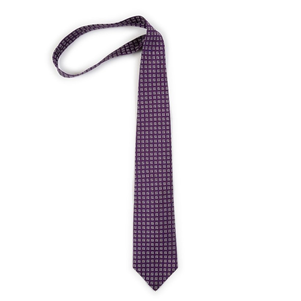 LAUREN RALPH LAUREN Purple hand finished 100% silk neck tie